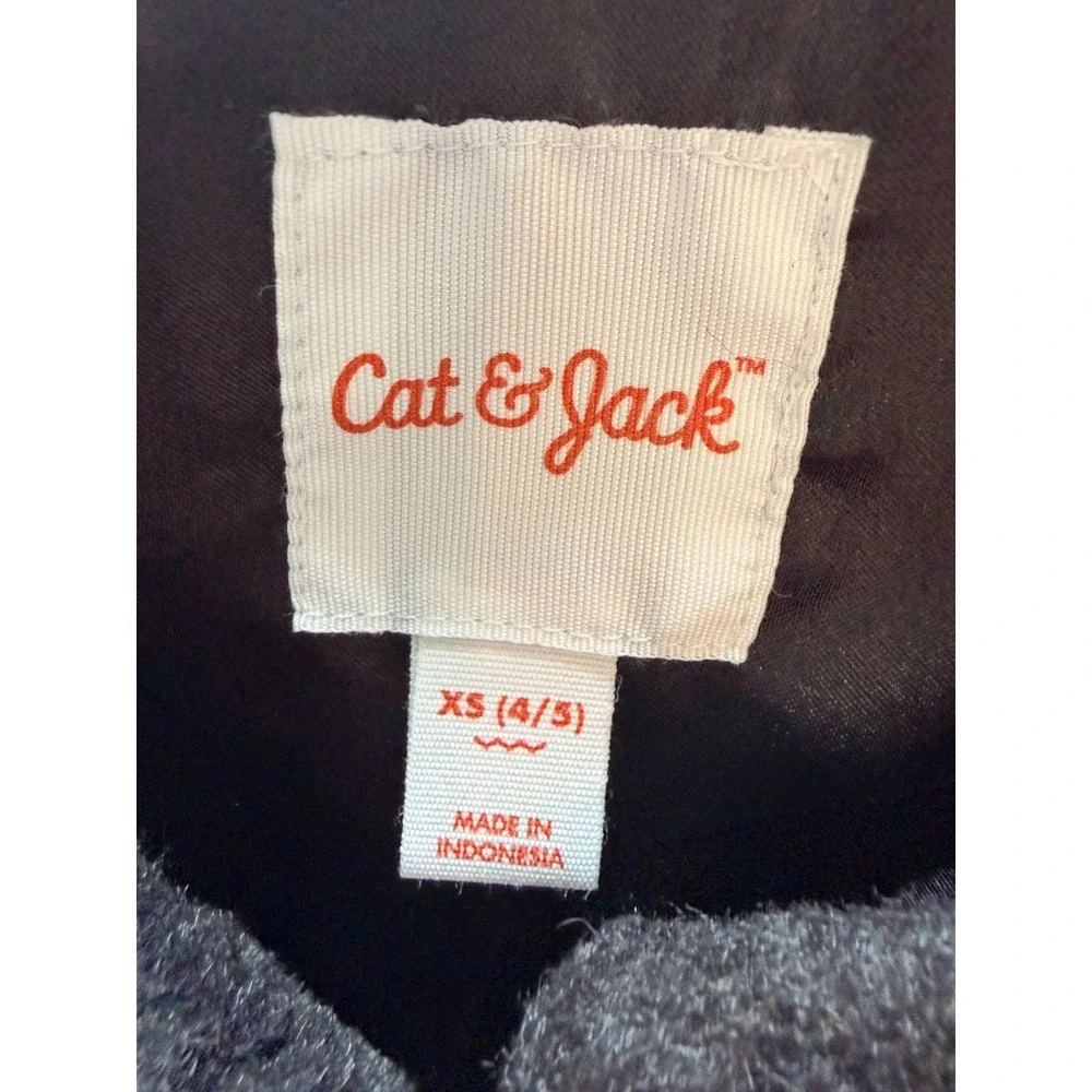 Cat & Jack Girls Black Faux Fur Vest Party Size XS 4/5 Holiday